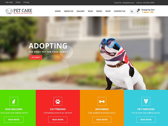 Mẫu thiết kế website thú cưng